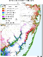 Ocean City, Berlin, Snow Hill, Assateague Island, Chincoteague Bay, Maryland sea level rise planning map