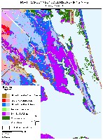 Corova, Corolla, Knotts Island.  Currituck Count, North Carolina.  Sea level rise planning map