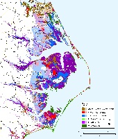 Sea level rise planning map.  Currituck Sound to Cape Lookout, Pamlico and Albemarle Sounds
