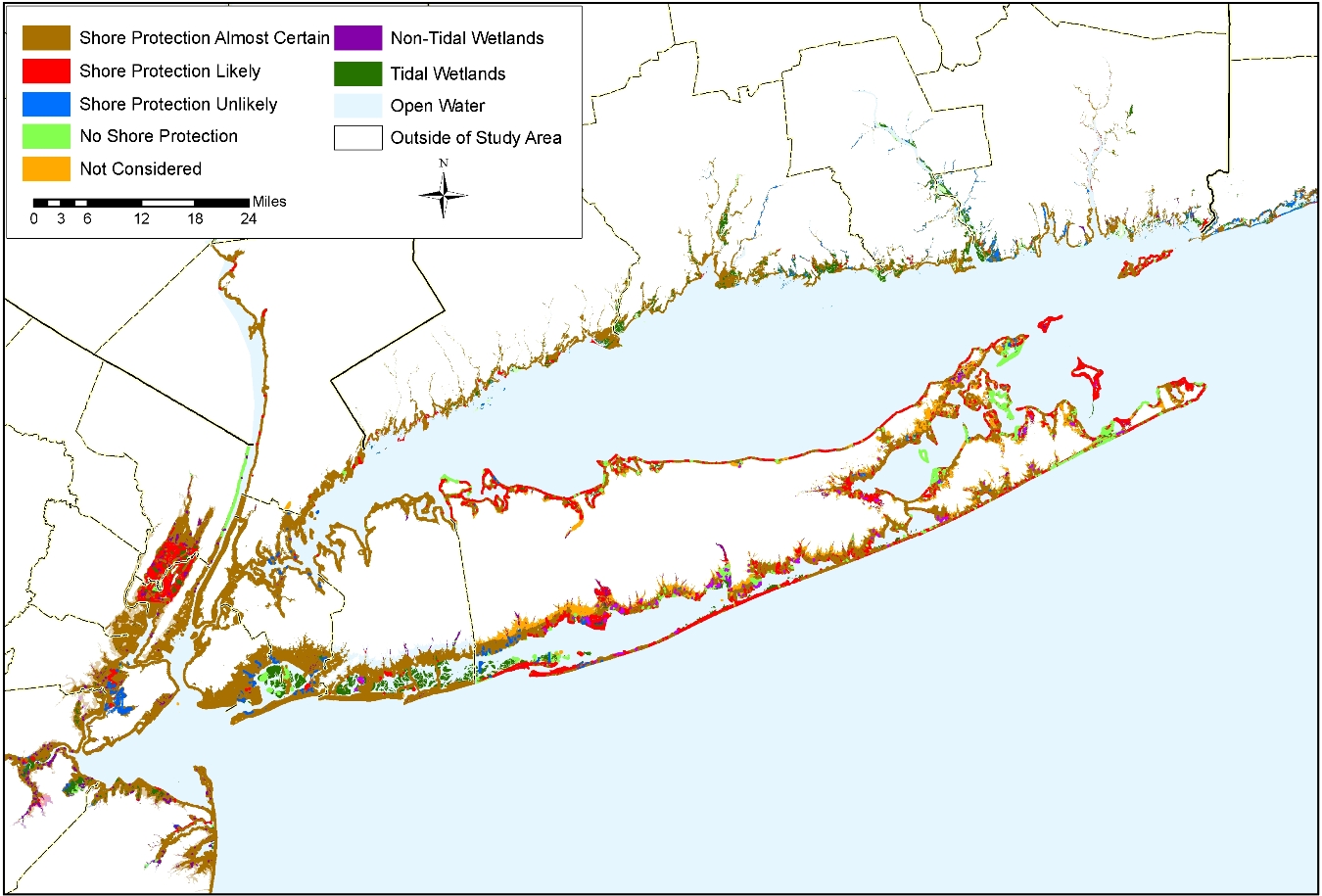 New York State sea level rise planning map