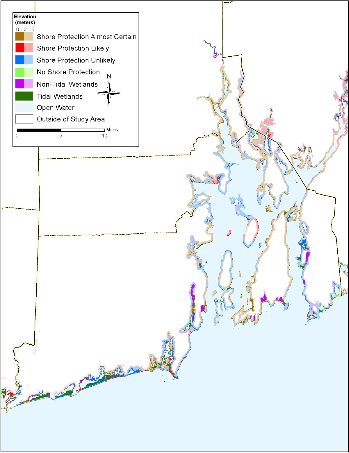  Rhode Island sea level rise planning map