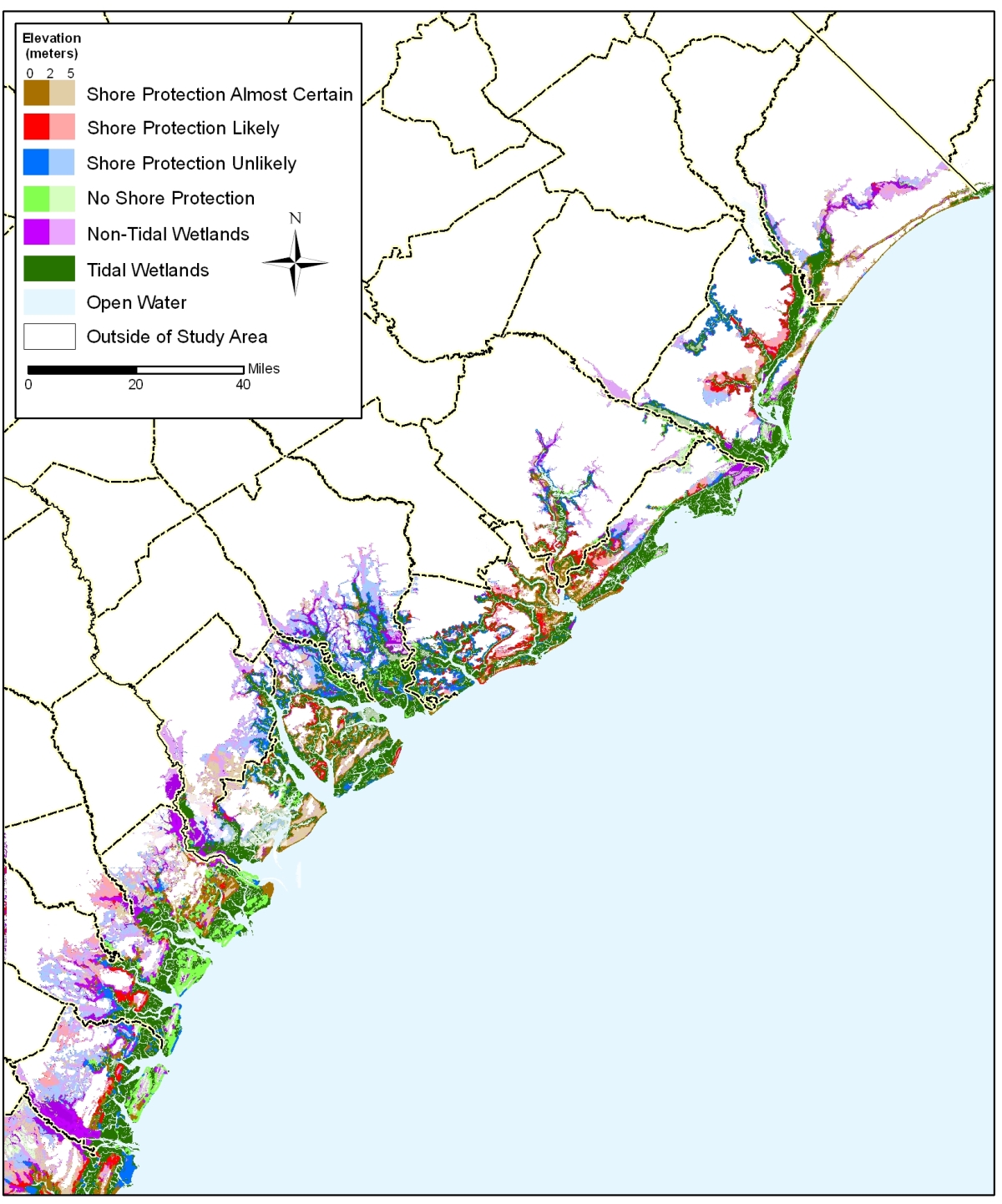 South Carolina sea level rise planning map