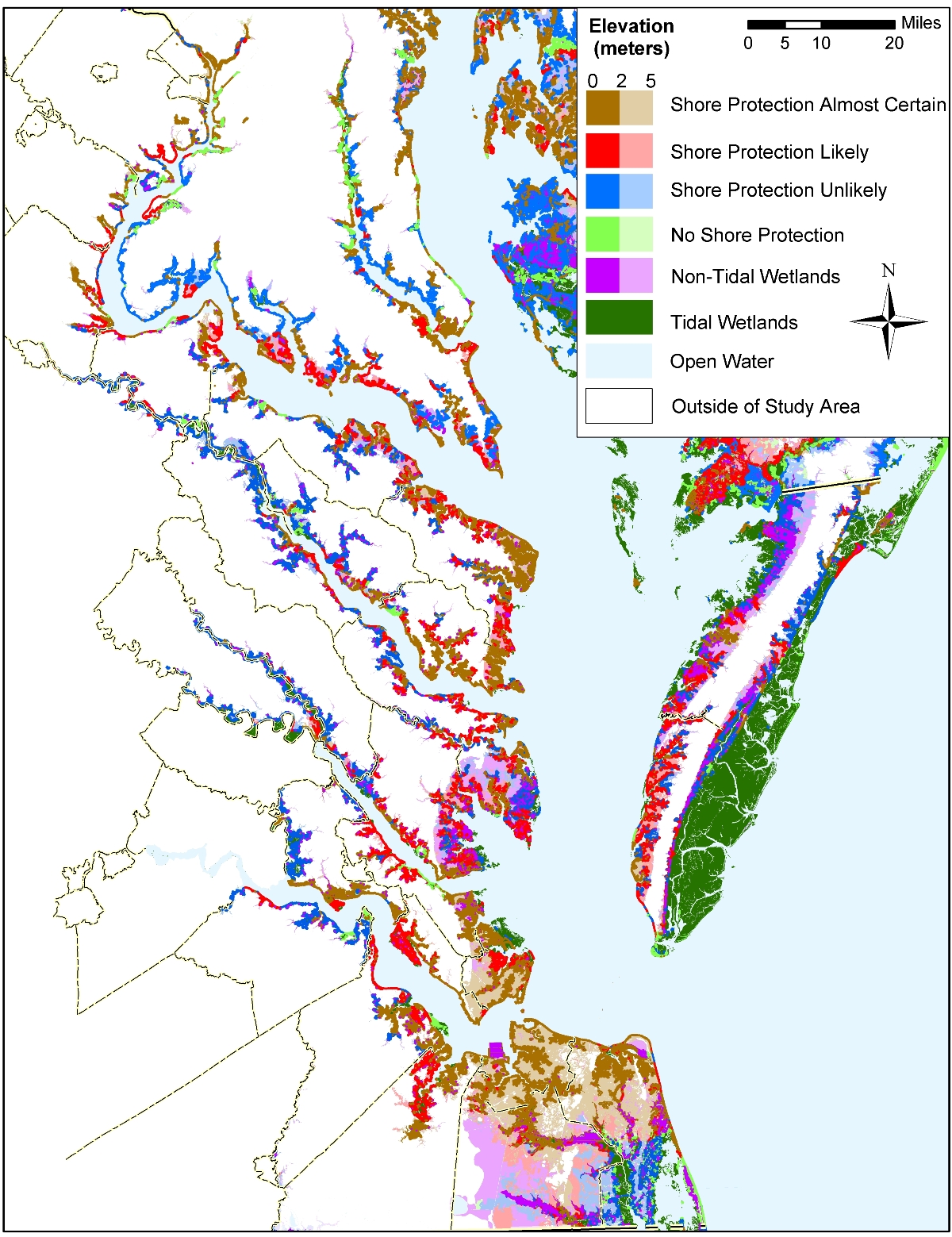 Virginia sea level rise planning map